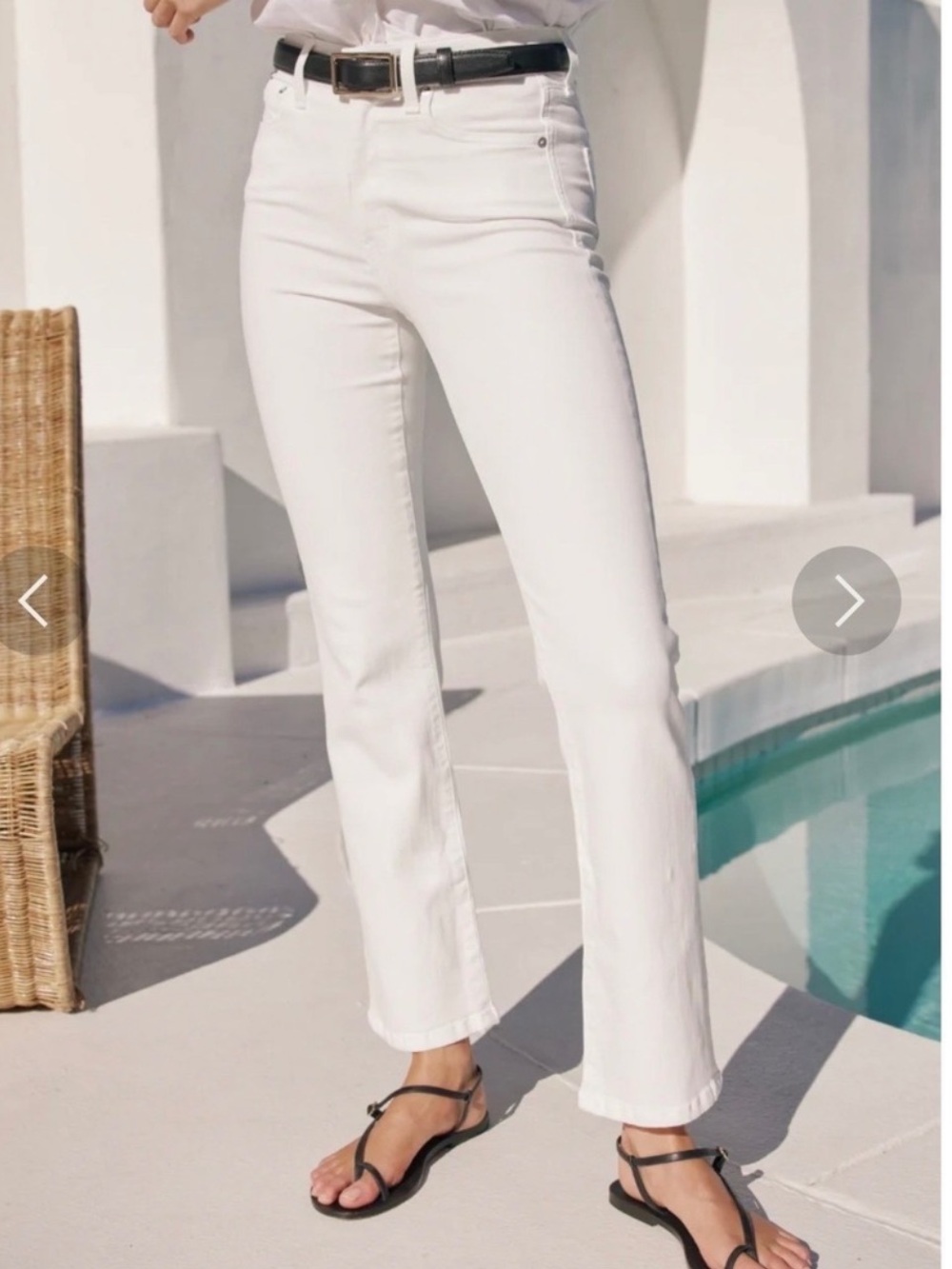 AYR The Pop High Rise Straight Leg luxury white denim NWOT- 28